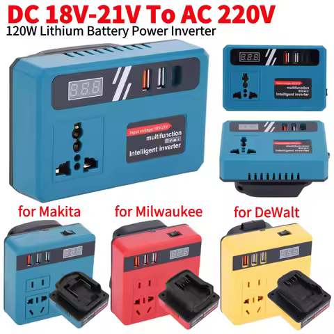 120W Lithium Battery Inverter DC 18-21V To AC 220V Electric Tool Battery Inverter Power Inverter Fit