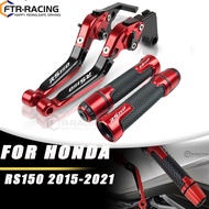 For Honda RS150 2015 2016 2017 2018 2019 2020 2021 Motorcycle Modified 6-Stage Adjustable CNC Aluminum Alloy Folding Extendable Brake Lever Clutch Lever with Handlebar Grips