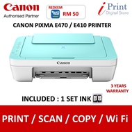 CANON E410 / E470 GREEN WHITE COLOR NEW COLOR [ PRINT / SCAN / COPY / WIFI ]