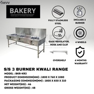 Infrared gas stove Dapur gas butterfly Dapur gas infrared ☆Stainless Steel 3 Burner Kwali Range Dapu
