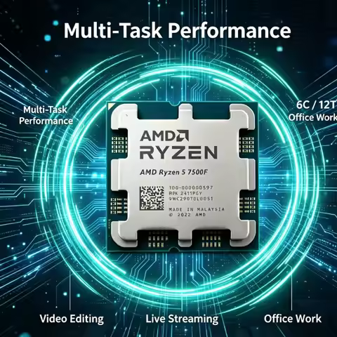 Ryzen5 7500F Tray Desktop Processor Socket AM5 6 Core Low Power Chip Fit Independent Video Card For 