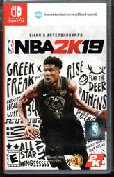 {瓜瓜皮}中古品 NS Switch 中文版  勁爆美國職籃 NBA 2K19(遊戲都能回收)