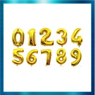 [DV88] Gold Number Foil Balloon 16 inches (0 to 9, @) foil balloon number balloon