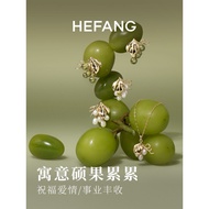 ⭐[New Product] HEFANG HEFANG HEFANG Grape Lots of Earrings Necklace Mambo Light Luxury High-End Pear