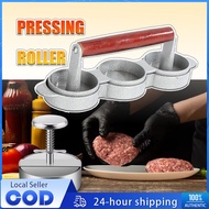 1/3Grid Manual Hamburger Meat Patty Press Stainless Steel Burger Press Round Hamburger Patty DIY Bur