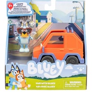 Damaged Box - Bluey Basic 4WD Toddler Toy Car, 3” Articulated Figure Bluey Toys for Boys