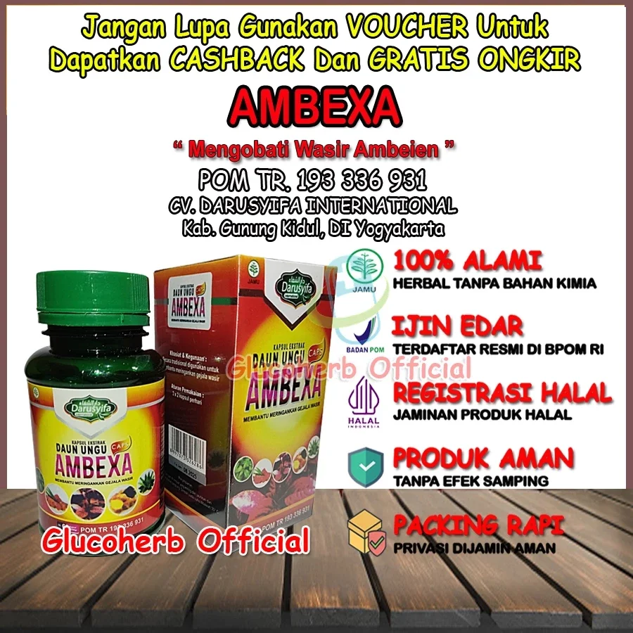 AMBEXA CAPS ASLI ORIGINAL OBAT HERBAL AMBIEN WASIR BPOM