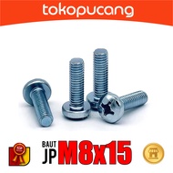 100pcs JP Bolts M8X15 mm Plus Screwdriver Bolts M8x15mm Plus Bolts M8 x 15mm