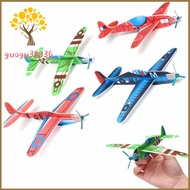 GUOGU 10Pcs DIY มือโยน เด็กของขวัญเด็ก ของเล่นเครื่องบิน เครื่องร่อนบิน โมเดลเครื่องบิน เครื่องบินโฟม