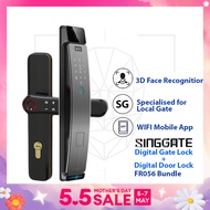 SINGGATE [Bundle] 3D Face Recognition Digital Door Lock + Biometrics Digital Gate Lock | FR056 + FM021