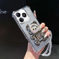 For POCO F9 Ultra POCO F9 Pro 2026 Glitter Cute Bear Bracket Holder Bracelet Case for Poco F9 Ultra 