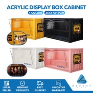 Acrylic Display Box Cabinet Container with LED Light 35x17x19cm Box Showcase Dustproof Organizer Bli