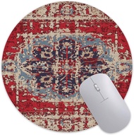 Desk Pad, Vintage Boho Carpet Rug Round Gaming Mouse Pad,Non-Slip Rubber Base Desk Mat with Stitched