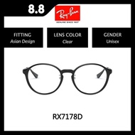 RAY-BAN VISTA - - RX7178D 5725 INJECTED UNISEX OPTICAL FRAME Asian Design Unisex Eyeglasses 51mm