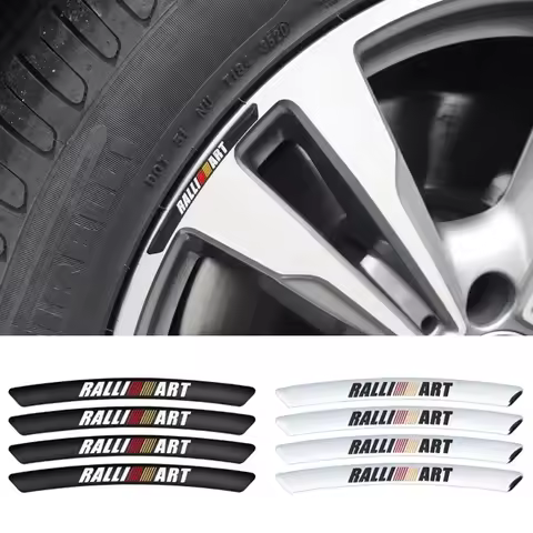 4PCS Car Wheel Hub Sticker Wheel Rims Racing Sticker For Mitsubishi Ralliart ASX Eclipse Galant Mira