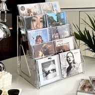 Storage Storage❤CD Rack Acrylic Step Vinyl Record Storage Box CD CD Tape Storage Album Display Rack 