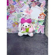Rabbit Loppy Crochet Plushie Keychain