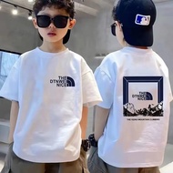 REALSELF เสื้อผ้าเด็กผช เสื้อนักเรียนช ดีไซน์การพิมพ์แฟชั่นเกาหลี เสื้อเชิ้ตแขนสั้นผ้าฝ้ายระบายอากาศ