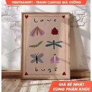Tranh treo tường Love Bugs Print Eclectic Illustration Art Bedroom Art Animal Illustration tặng kèm