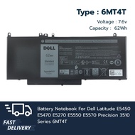 แบตเตอรี่โน๊ตบุ๊ค Battery Dell Latitude 6MT4T  E5450 E5470 E5270 E5550 E5570 Precision 3510 เกรด Ori