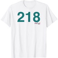 Short Sleeve Crew Neck T-Shirt Cotton Printed Unit Screen dtf Squid Game Player 218 For Clothing S-X