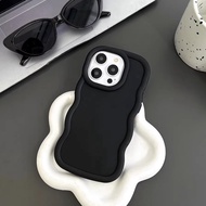 Iphone 12 PRO MAX IPHONE 13 IPHONE 13 PRO IPHONE 13 PRO MAX IPHONE 14 CASE MACARON WAVE BLACK SOFT C