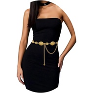 YGR Western Belts for Woman Cowgirl Metal Concho Chain Belts for Dresses Jeans Trousers Country Conc