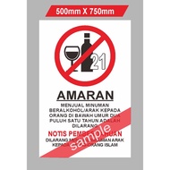 Dilarang Menjual Minuman Beralkohol/Arak Kepada Orang Di Bawah Umur Dua Puluh Satu Tahun