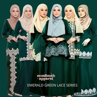 [emerald green] Kurung Lace Moden Kebaya Brides Series Pengantin Nikah Tunang Kenduri Raya Sedondon Ibu Anak XS-5XL