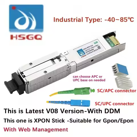 HSGQ V06 EPON Stick SFP GPON ONU Stick SFP GPON ONU STICK With MAC SC 1310nm/1490nm Pon Module Ont 2