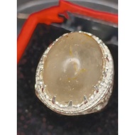 cincin alpaka kecubung jeli putih ekor batu