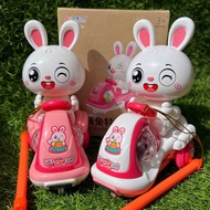 New Year's Day Free Girl Electric Cute Rabbit Stunt Swing Pink Three-Wheeled Scooter Music Lighting 