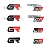 Car Front Hood Grille & Rear Trunk Stickers GR Sport Emblem Metal 3D Badge GAZOO RACING Replacement 