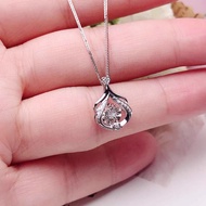 Live Pt950 White Gold Smart One Point Diamond Necklace Light Luxury Niche Proposal Design Female Cla