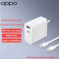 OPPO SUPERVOOC 80W Dual Port (1C1A) GaN Charger Kit with 8A cable for oneplus 11 10Pro oppo reno 11P