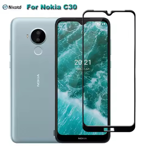 Screen Protector Full Cover Protective Glass For Nokia C30 TA-1357 9H Hardness Anti-Scratch Tempered