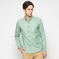 KEMEJA HIJAU Men's Sage Green Shirt Long Sleeve_ Sage Green Slimfit_ Tosca Green