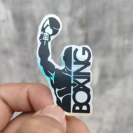 HP Boxing Champion Shilouet Winner Combat Sport hologram Sticker For laptop, Motorcycle, Helmethp