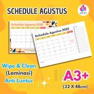Schedule Wipe & Clean Poster August 2025 A3+