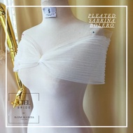 Pleated sabrina bolero bride wedding dress cover wedding dress by CIEL BRIDE