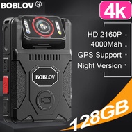 BOBLOV M7 PRO Ultra 4K HD 2196P Body Mini Sports Action Police Camera Wearable With GPS 128GB 4000mAh Night Vision DVR BodyCam Digital Camcorder Motorcycle Dash Cam  for Vlogging