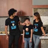 Boss Baby Cartoon Print Family Set O-neck Top T-shirt Summer Family T-shirt Boys and Girls T-shirt