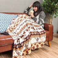 【樂嫚妮】可愛糜鹿造型 法蘭絨懶人毯 毛毯 毯子