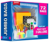 [ PACK OF 72 ] Large Resealable 3.5 Gallon -16x18 -Clear Reclosable Bags for Freezer, Brining, Food 