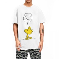 Woodstock Speaks Polka Dots T Shirt for Men 100% Cotton Humorous T-Shirt Crewneck Snoopy Tees Short 