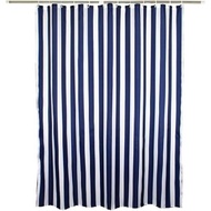 Navy Style Blue White Stripe Fabric Shower Curtain Waterproof, Vertical Stripes, 70 inches Wide by 7
