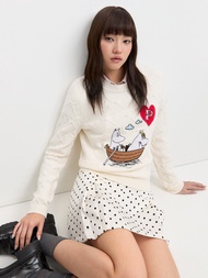Pomelo. x Moomin เสื้อสเวตเตอร์ลายหัวใจ / Pomelo. x Moomin Sweater - Off