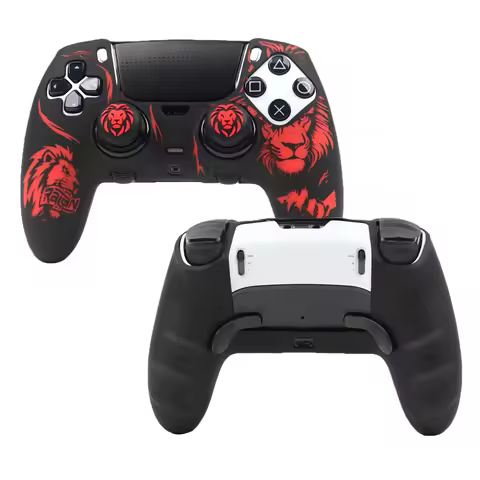 Soft Silicone Skin Case for DualSense Edge Controller, Full Body Cover & 2 Joystick Caps Games Acces