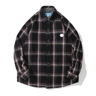 GOC Studio 日本格子綿布 shacket 襯衫外套 - 黑色