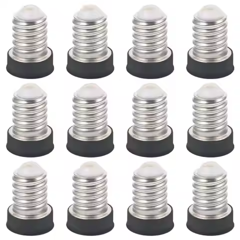 12Pcs E14 to E12 Lamp Socket Adapter Light Bulb Converter Socket Adaptor for Home Office Commercial